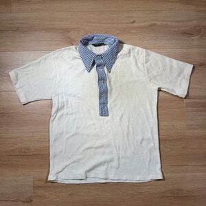 Vintage 1970s Leonardo Strassi Dagger Collar Polo Men’s Size Medium cotton blend